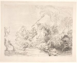 Den store løvejakten av Rembrandt van Rijn
