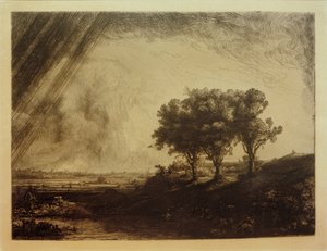 Landskapet med de tre trærne av Rembrandt van Rijn