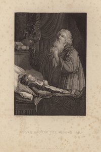 Elijah oppdrar enkens sønn av Rembrandt van Rijn