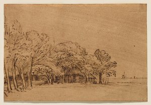 Gård under trær av Rembrandt van Rijn