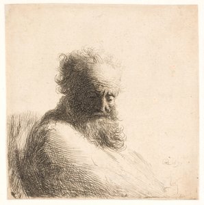 Gammel skjeggete mann. Bryst av Rembrandt van Rijn