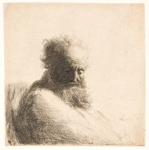 Gammel skjeggete mann. Bryst av Rembrandt van Rijn
