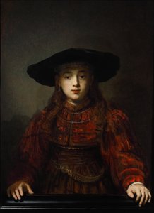 Jente i en bilderamme, 1641 av Rembrandt van Rijn