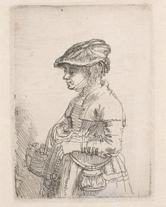Jente med en kurv av Rembrandt van Rijn