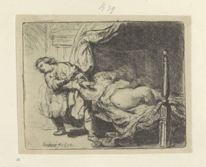 Jozef en de vrouw van Potifar Samling av åttifem originaltrykk (serietittel) av Rembrandt van Rijn