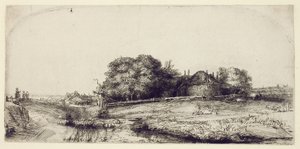 Landskap med høfår og en saueflokk, ca. 1652 (etsing og tørrpunkt på papir)