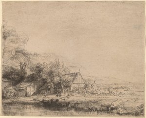 Landskap med en ku av Rembrandt van Rijn