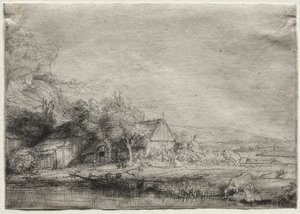 Landskap med en ku av Rembrandt van Rijn