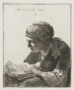Lesende. 1634 av Rembrandt van Rijn