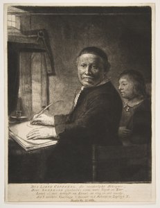 Lieven Willemsz van Coppenol med hans barnebarn, ca. 1658. av Rembrandt van Rijn