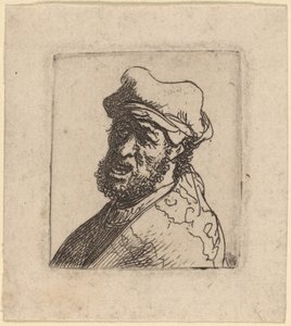Mann som gråter, tre kvarter igjen av Rembrandt van Rijn
