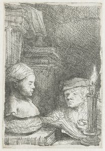 Mann tegner fra en rollebesetning av Rembrandt van Rijn