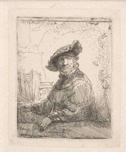 En mann i en lysthus av Rembrandt van Rijn
