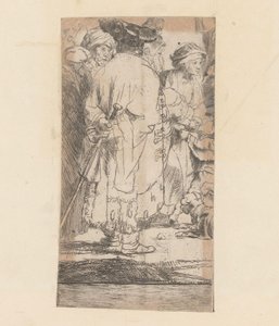 Mann i kappe, sett bakfra Hundre Gulden bilde av Rembrandt van Rijn