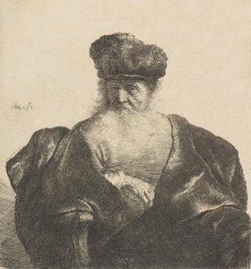 Gammel mann med skjegg, pelshatte og fløyelskappe, ca. 1631., ca. 1631. av Rembrandt van Rijn