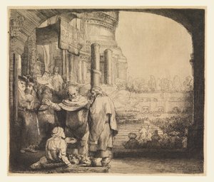 Peter og Johannes ved tempelporten av Rembrandt van Rijn