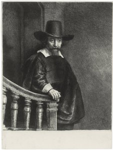 ""Portrett av doktor Bueno"" Portrett av legen og forfatteren Dr. Ephraim Bueno (Ephraim Bueno, jødisk lege) Gravering av Rembrandt van Rhijn (1606-1669) av Rembrandt van Rijn