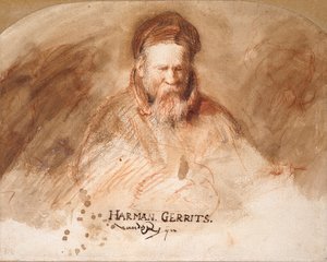 Portrett av en gammel mann Rembrandts far, 1625-1630. av Rembrandt van Rijn