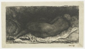 Liggende naken kvinne Liggende naken kvinne av Rembrandt van Rijn