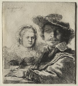 Rembrandt og hans kone Saskia av Rembrandt van Rijn
