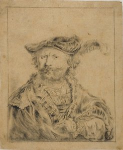 Rembrandt med en Plumed Hat av Rembrandt van Rijn