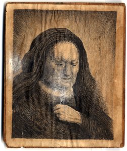 Rembrandts mor med hånden på brystet, av pastor John Brand, 1782 (blyant og wc på papir) av Rembrandt van Rijn