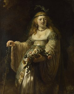 Saskia van Uylenburgh i arkadisk kostyme, 1635 av Rembrandt van Rijn