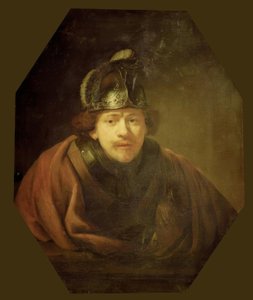 Selvportrett som kriger av Rembrandt van Rijn