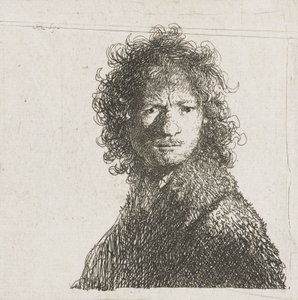 Selvportrett Frowning, 1630 av Rembrandt van Rijn