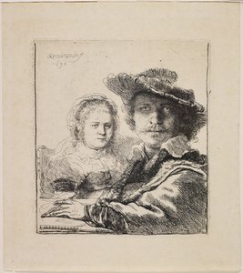 Selvportrett med Saskia av Rembrandt van Rijn