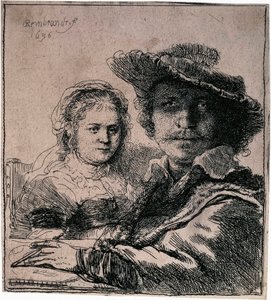 Selvportrett med Saskia, 1636. av Rembrandt van Rijn