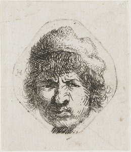 Selvportrett skulende, ca 1631. av Rembrandt van Rijn