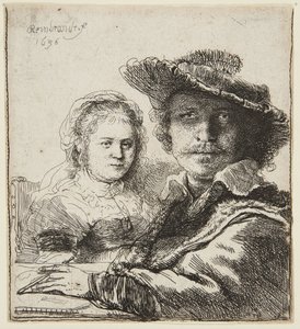 Selvportrett med Saskia av Rembrandt van Rijn