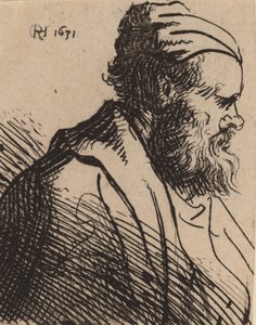 Snub-Nosed Man in a Cap, i eller før 1630. av Rembrandt van Rijn