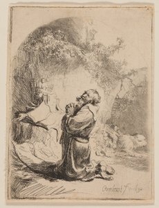 St. Hieronymus ber: Buet av Rembrandt van Rijn