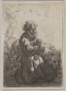 St. Hieronymus i bønn, 1635. av Rembrandt van Rijn