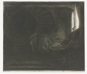 St Jerome i et mørkt kammer av Rembrandt van Rijn