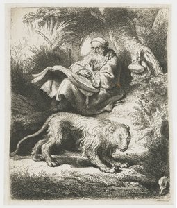 St Jerome leser av Rembrandt van Rijn
