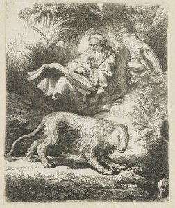 St Jerome leser av Rembrandt van Rijn