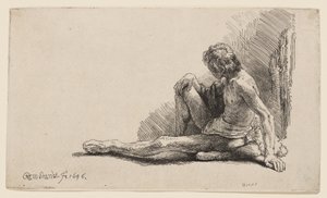 Studie etter nakenmodell av Rembrandt van Rijn