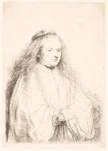 Studie av Saskia som en S. Catharine ("den lille jødiske bruden") av Rembrandt van Rijn