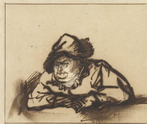 Skuespilleren Willem Bartholsz Ruyter som bonde Skuespiller Willem Bartholsz Ruyter som bonde av Rembrandt van Rijn
