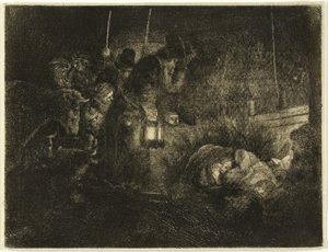 The Adoration of the Shepherds: A Night Piece av Rembrandt van Rijn