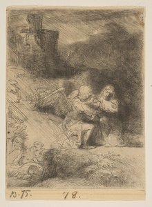 Kvalen i hagen, ca. 1652. av Rembrandt van Rijn