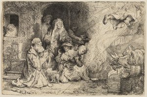 Engelen forlater familien til Tobias av Rembrandt van Rijn