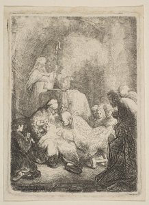 Omskjæringen: Liten tallerken, ca. 1630. av Rembrandt van Rijn