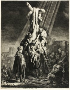 The Descent from the Cross: Second Plate av Rembrandt van Rijn