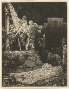Nedstigningen fra korset med fakkellys av Rembrandt van Rijn