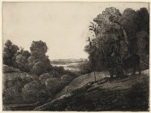 Flukten til Egypt: endret fra Seghers av Rembrandt van Rijn