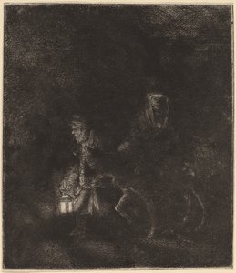 Flukten til Egypt: et nattstykke av Rembrandt van Rijn